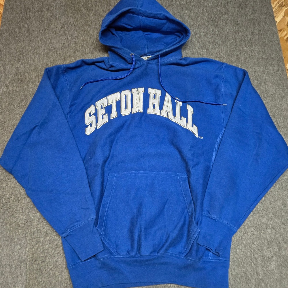 Vintage Steve & Barry's Seton Hall Hoodie Men M Blue Heavyweight Pullover